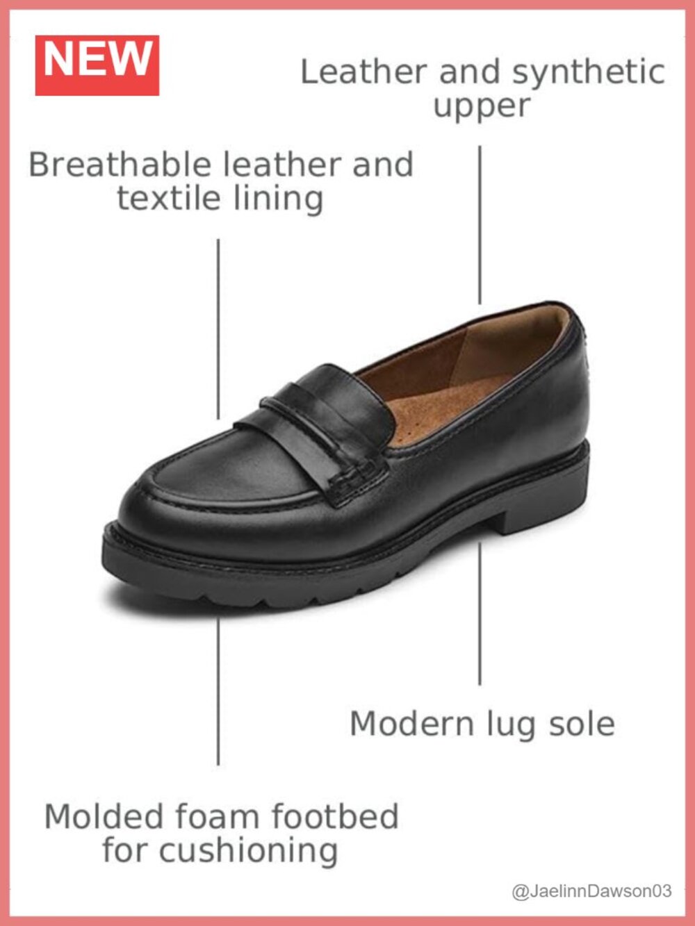 Women's Leather Slip On Loafers with Arch Support and Lug Sole - Picture 2 of 6
